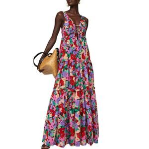 Nicholas Floral Tiered Ruffle Maxi Dress Size 0 Cottage Romantic Sundress $600